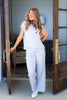 Sweet Grace Acid Wash Sleet Wide Leg Pant Set
