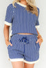 Leslie Navy Striped Short