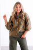 Simply Chic Taupe Long Sleeve Blouse