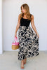 Tribal Sleeveless Black Twofer Sleeveless Midi Dress