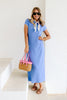 Peace Keeping Chambray Short Sleeve Maxi Dress