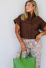 Harper Brown Short Sleeve Top