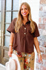 Tatum Brown Short Sleeve Top