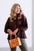 Anne Brown Ruched Long Sleeve Sleeve Blouse