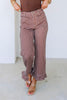 Perfectly You Brown Gingham Cropped Wide Leg Pant