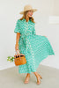 Never Know Green Short Sleeve Maxi Dress