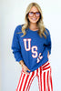 Z Supply Americana Boyfriend True Navy Long Sleeve Sweatshirt