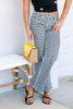Just Black Mid Rise Black Gingham Straight Jean