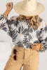 Tribal White & Black Long Sleeve Blouse