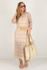 Kelsey Sage & Caramel Bell Sleeve Maxi Dress