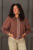 DOORBUSTER As It Was Espresso Long Sleeve Blouse