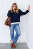 Camilla Navy Long Sleeve Sweater