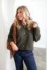 Whimsey Wishes Olive Pullover Long Sleeve Sweater
