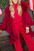 Lauren Faux Fur Fuchsia Poncho