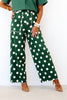 Amanda Pine Polka Dot Wide Leg Pant