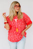 TWT® Favorite Fit Red Leopard Short Sleeve Blouse