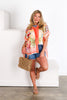 Havana Orange Multi Short Sleeve Blouse