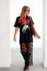 Cowboy Lace Short Sleeve T-Shirt Maxi Dress