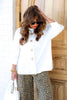 Maeve Off White 3/4 Sleeve Top