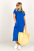 Good Times Short Sleeve Classic Blue Midi Dress