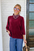 Always Ready Berry 3/4 Sleeve Sweater
