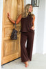 Audrey Espresso Mock Neck Sleeveless Top