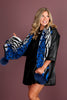 Mitchie's Blue Zebra PomPom Scarf