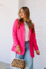 At The Office Hot Pink Long Sleeve Blazer