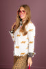 Cape Cod Ivory Leopard Long Sleeve Blouse
