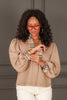 In My Mind Taupe Long Sleeve Top