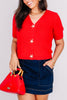 Star Fish Red Short Sleeve Cardigan