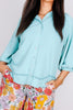 Lucky Charm Mint Balloon Sleeve Top