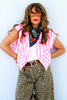 TWT®  Happier Here Pink Striped Sleeveless Vest