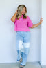 TWT® No Turning Back Pink Short Sleeve Sweater