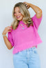 TWT® No Turning Back Pink Short Sleeve Sweater