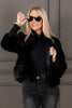 Samantha Black Faux Fur Long Sleeve Jacket