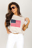 American Flag Sand Beige Tee