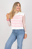 All Hands On Deck Dark Pink Striped Sleeveless Top