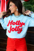 DOORBUSTER TWT® Holly Jolly Blue Long Sleeve Sweater