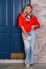 Hidden Attraction Tomato Red Short Sleeve Cardigan