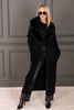Chloe Black Faux Fur Ribbed Long Sleeve Duster