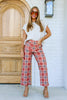 Stacy Powder Clay Plaid Cropped Wide Pant