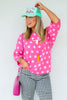 TWT® Lena Pink Polka Dot Short Sleeve Blouse