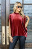 Pippa Rosewood Velvet Short Sleeve Top