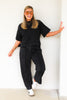 Next Chapter Washed Black Barrel Pant Set