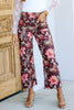 Colbie Rosewood Floral Cropped Wide Leg Pant