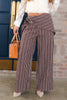Dalphine Brown Striped Wide Leg Pant