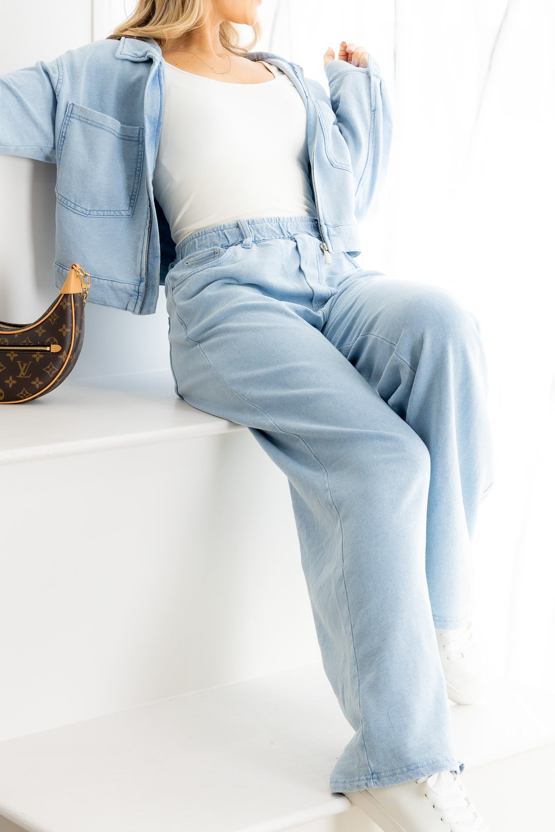 Z SUPPLY Entourage Ocean Air Indigo Knit Wide Leg Pant