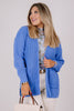 Waffle Cornflower Long Sleeve Cardigan