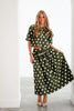 Charlotte Olive Polka Dot Short Sleeve Top